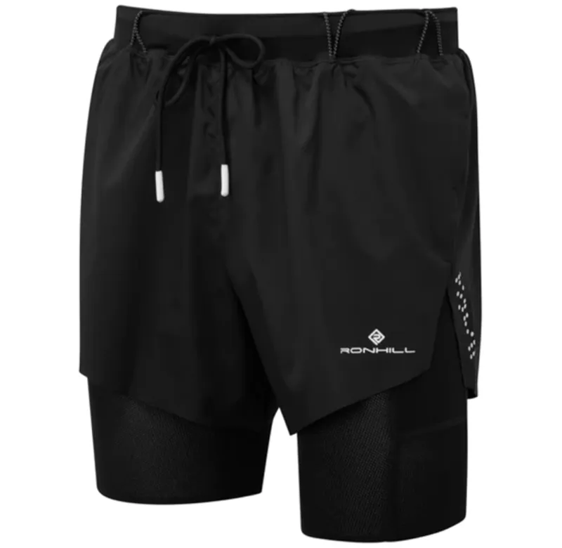 Ronhill Men's Tech Distance Twin Short All Black